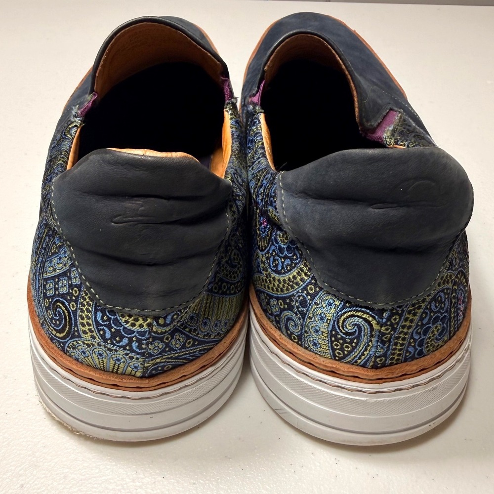Robert Graham Paisley Leather Slip On Sneakers Made in Italy Blue Mens 13D - Picture 5 of 14
